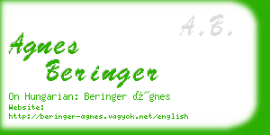 agnes beringer business card